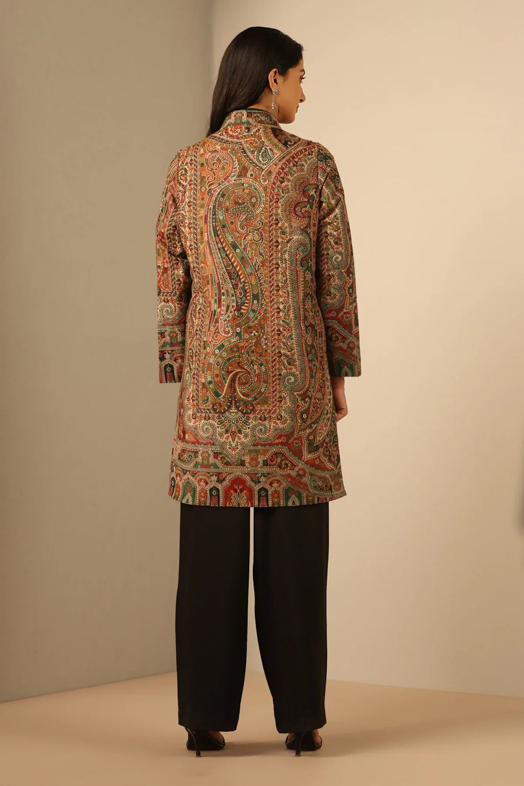 Nuria Fine Wool Silk Around Knee Coat for Women | Made To Order