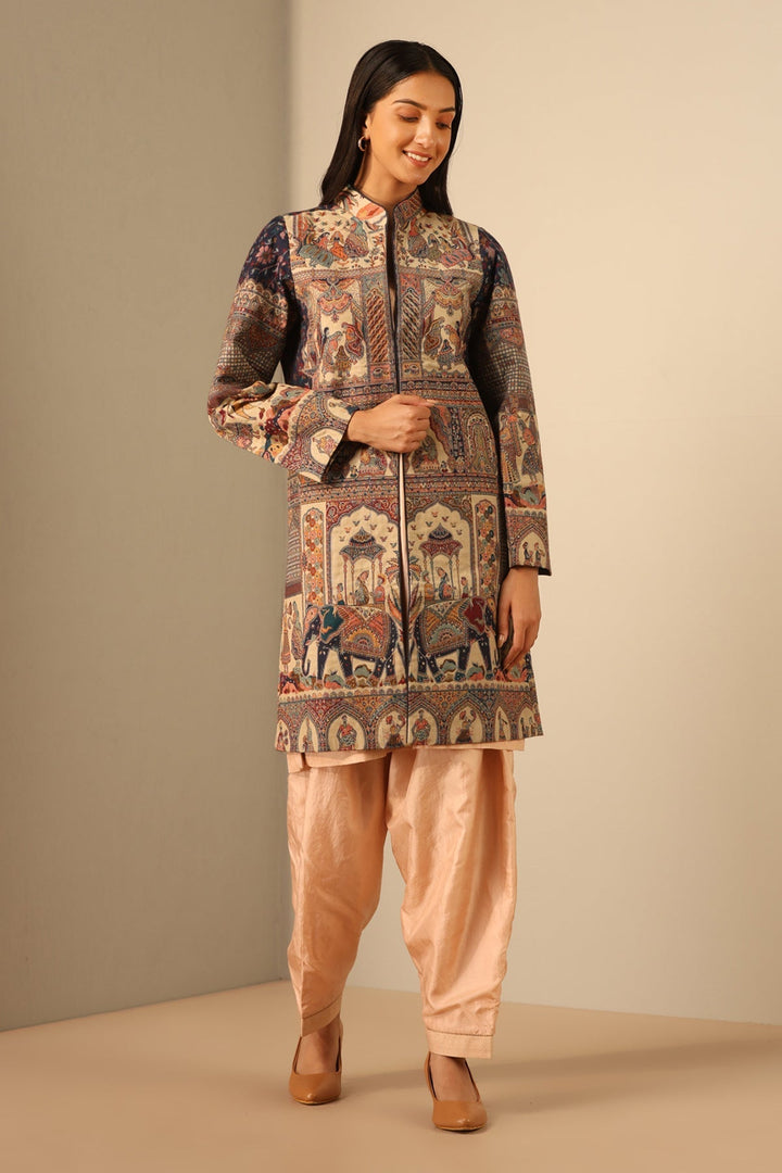 Naira Fine Wool Silk Vintage Full Jacket | SHOBITAM