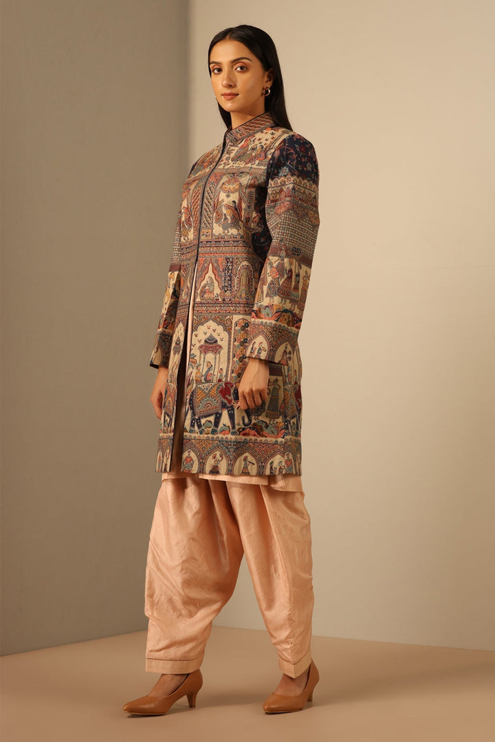 Naira Fine Wool Silk Vintage Full Jacket | SHOBITAM