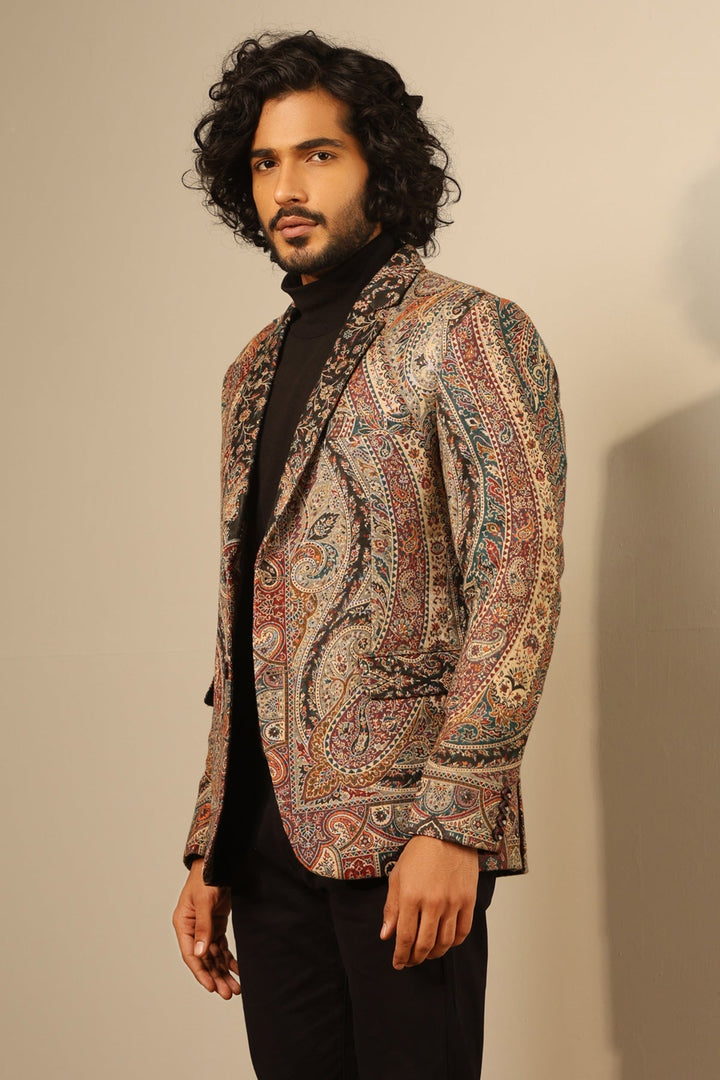 Raj Fine Wool Silk Men Blazer | SHOBITAM