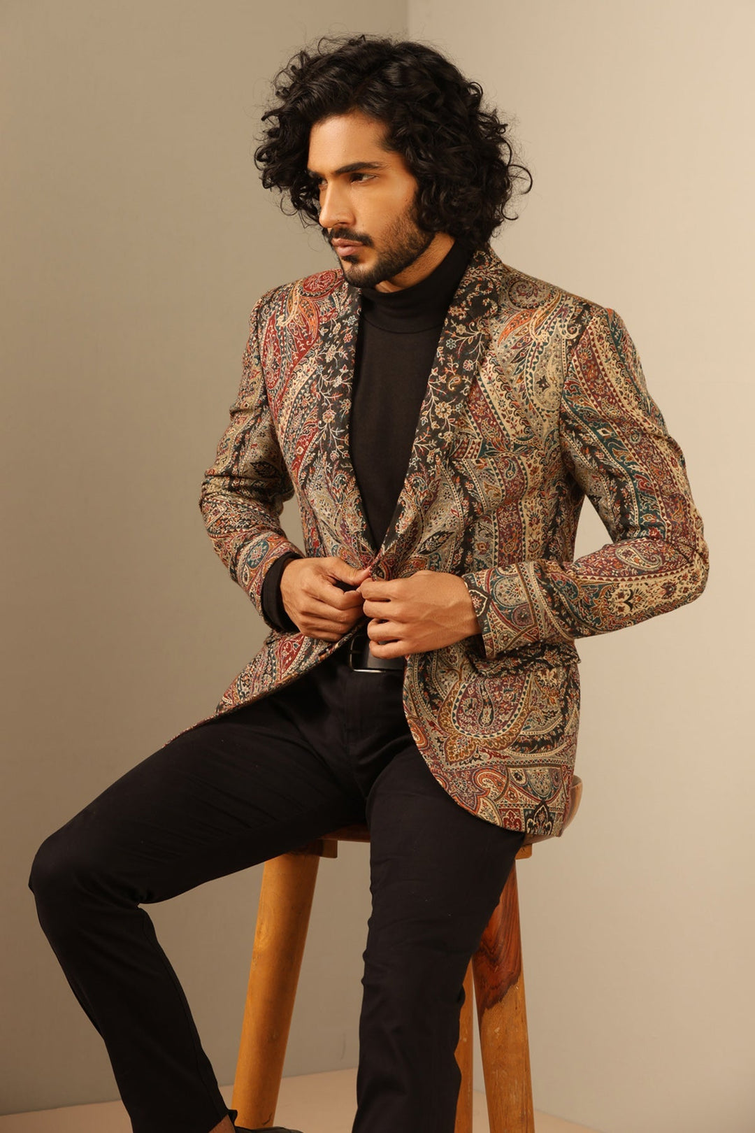 Raj Fine Wool Silk Men Blazer | SHOBITAM
