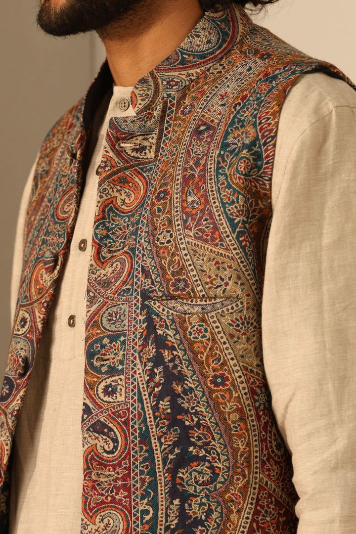Arjun Fine Wool Silk Mens' Waist Coat/Bandi | SHOBITAM