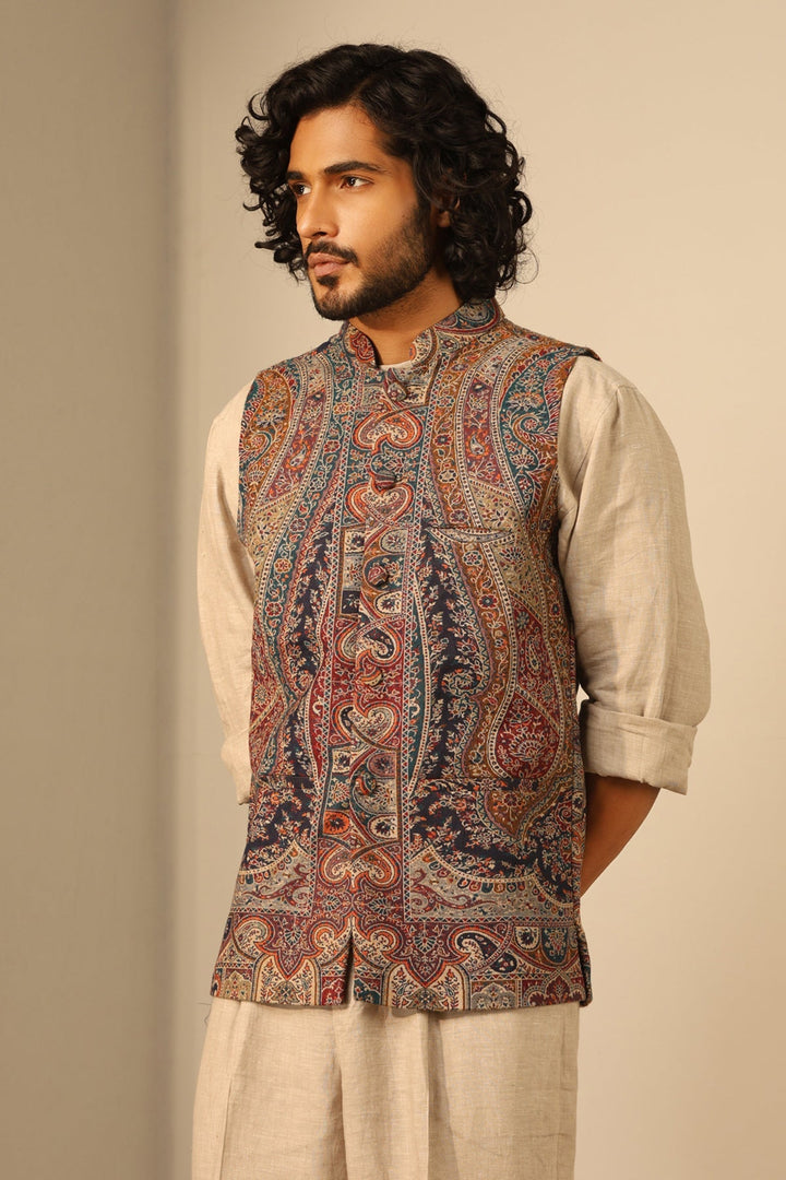 Arjun Fine Wool Silk Mens' Waist Coat/Bandi | SHOBITAM