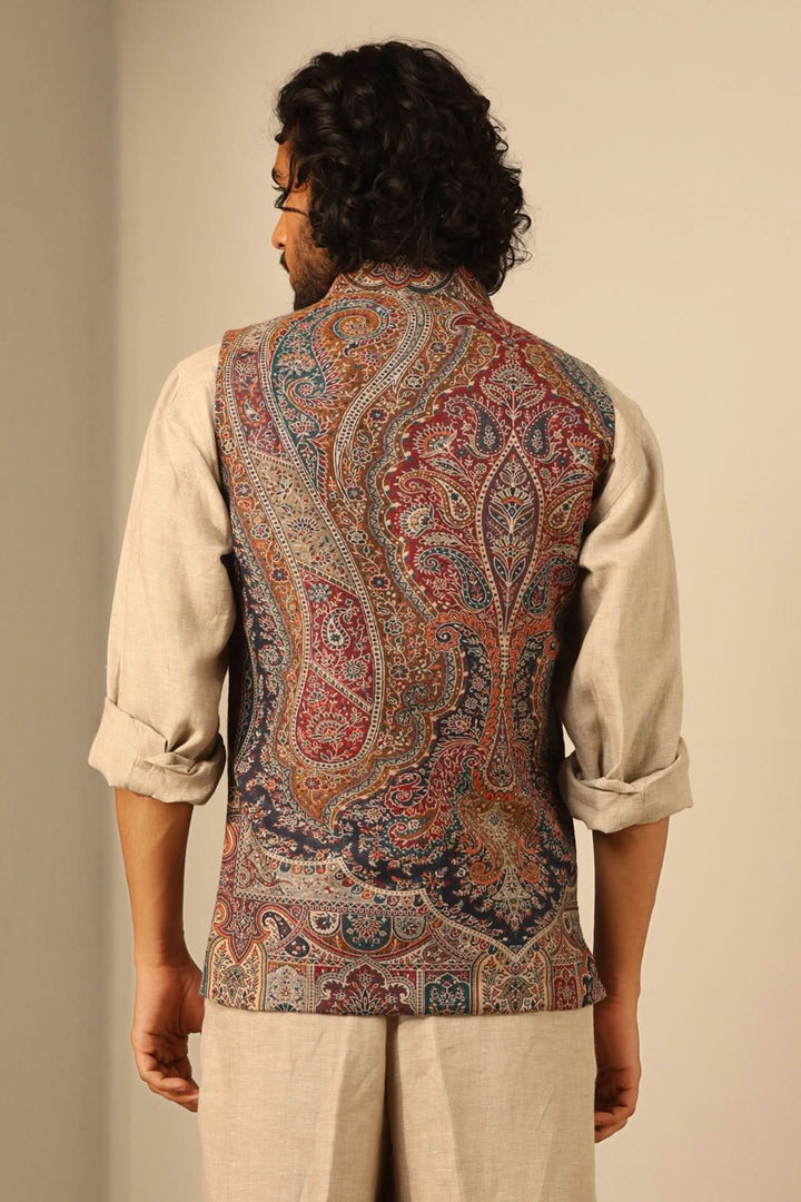 Arjun Fine Wool Silk Mens' Waist Coat/Bandi | SHOBITAM