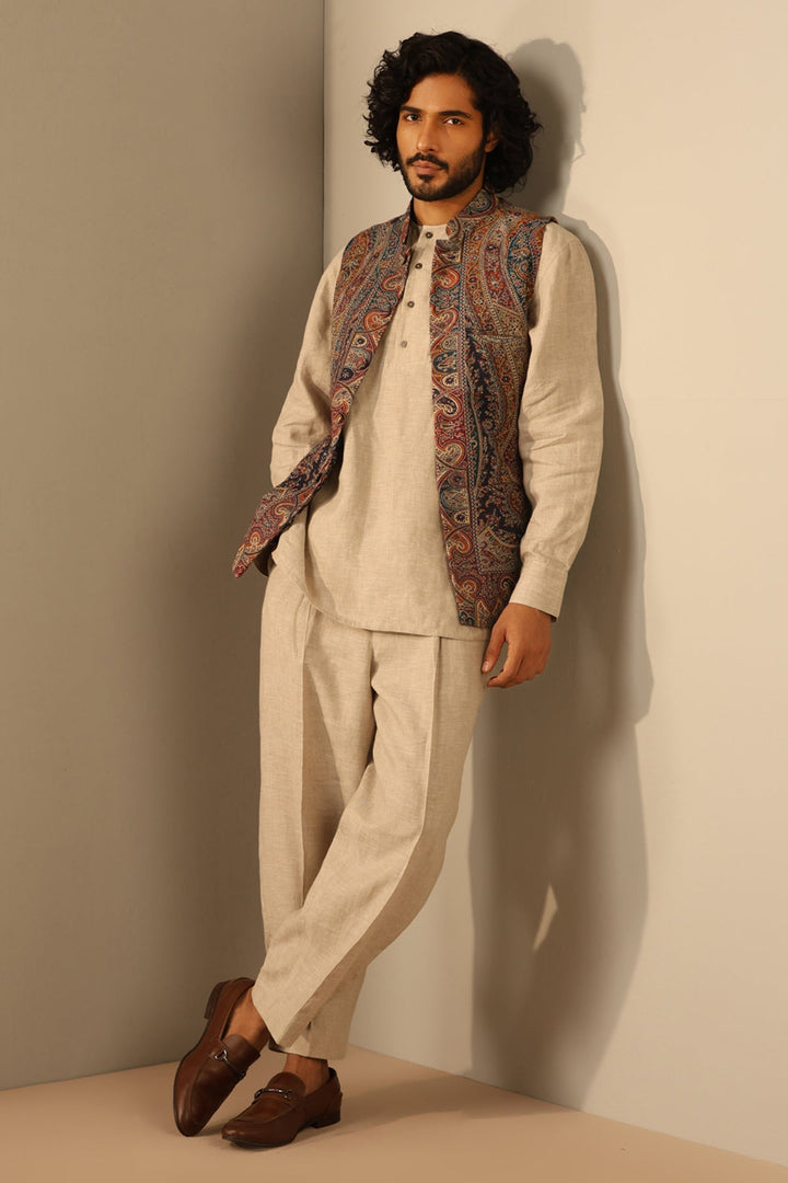 Arjun Fine Wool Silk Mens' Waist Coat/Bandi | SHOBITAM
