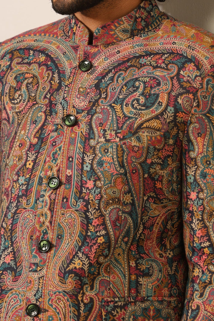 Rehan Fine Wool Silk Bandhgala | SHOBITAM