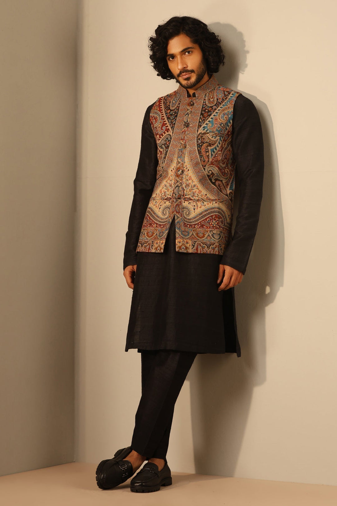 Kian Fine Wool Silk Mens' Waist Coat/Bandi | SHOBITAM