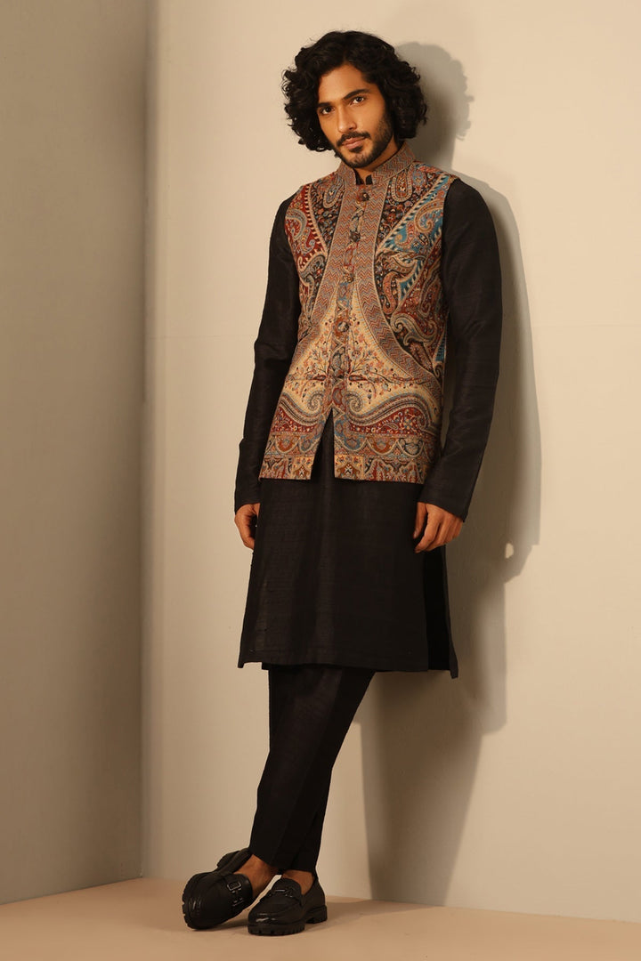 Kian Fine Wool Silk Mens' Waist Coat/Bandi | SHOBITAM