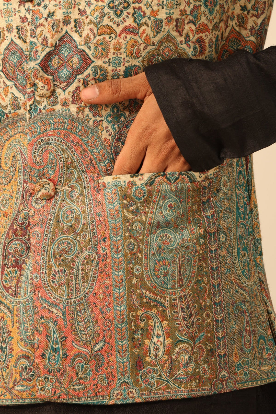 Viraj Fine Wool Silk Mens' Waist Coat/Bandi | SHOBITAM