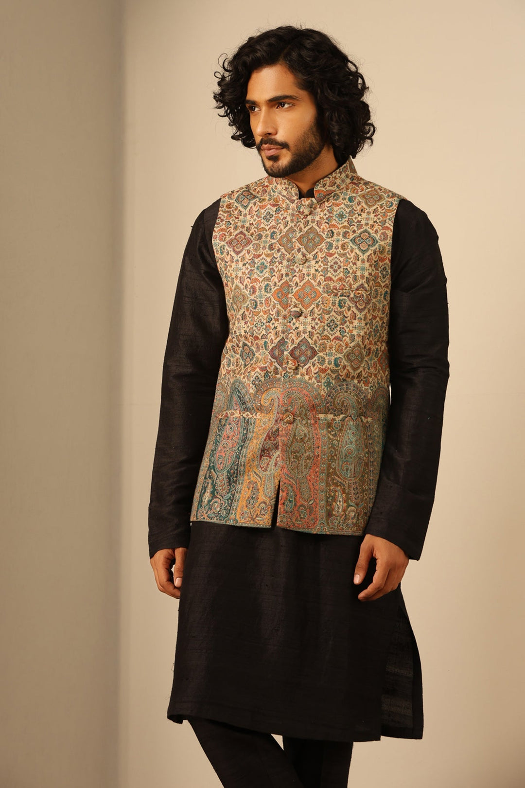 Viraj Fine Wool Silk Mens' Waist Coat/Bandi | SHOBITAM