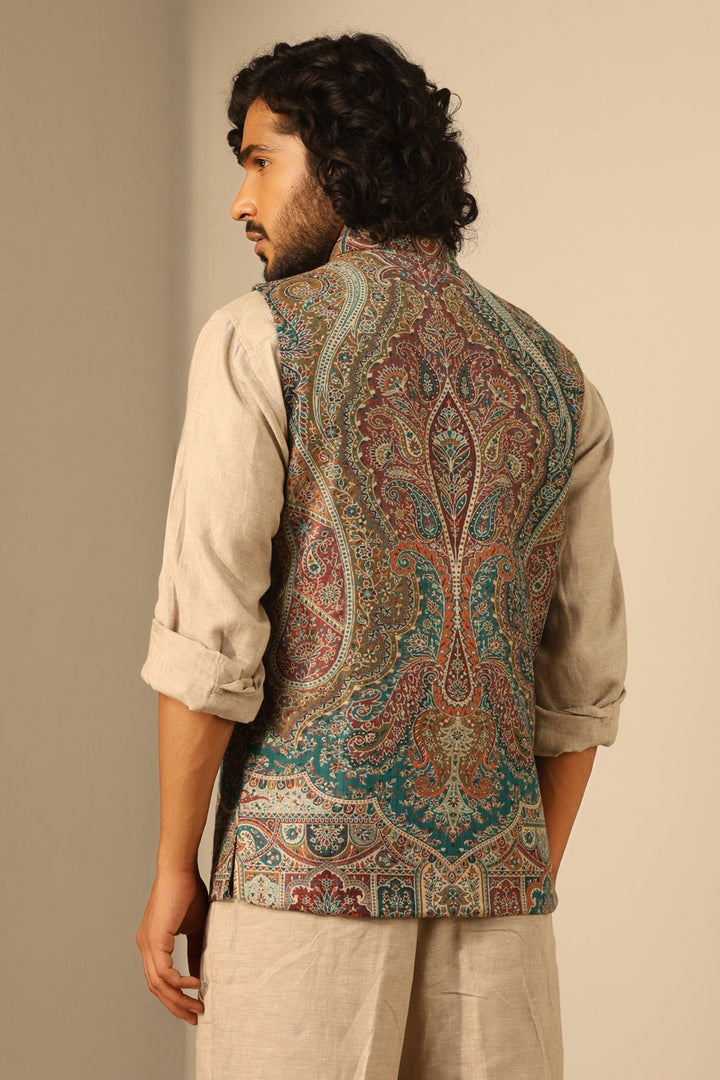 Shaan Fine Wool Silk Mens' Waist Coat/Bandi | SHOBITAM