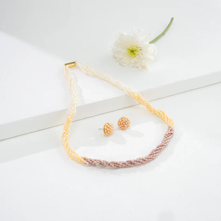 3.0-4.0mm Rice Multicolor Freshwater Pearl Necklace - AAA Quality | SHOBITAM