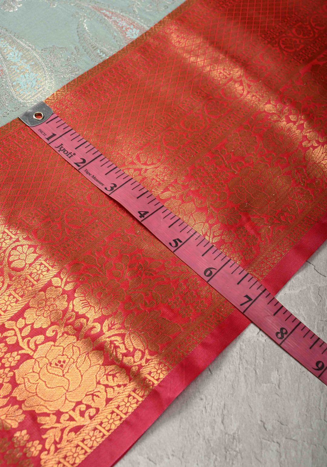 Pastel Green Kanjivaram Tissue Semi Silk Saree with Meenakari Brocade and Contrast Zari Border