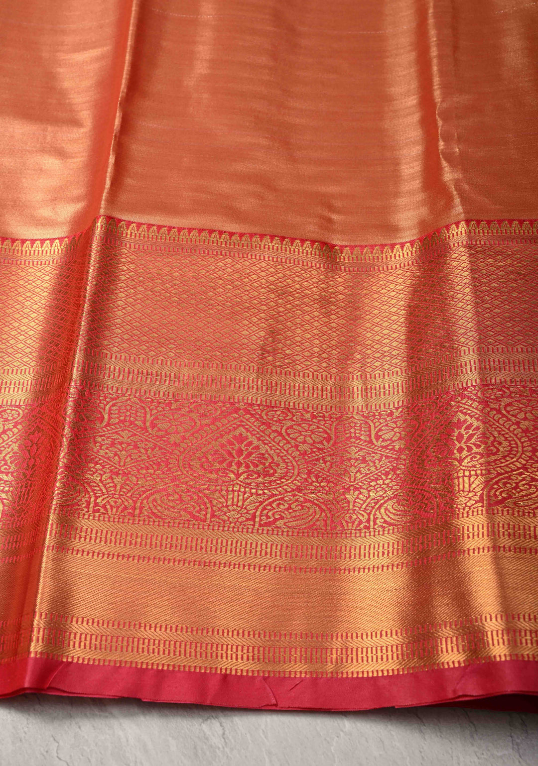 Light Lime  Kanjivaram Tissue Semi Silk Saree with Meenalari Floral  Brocade and Contrast Zari Border