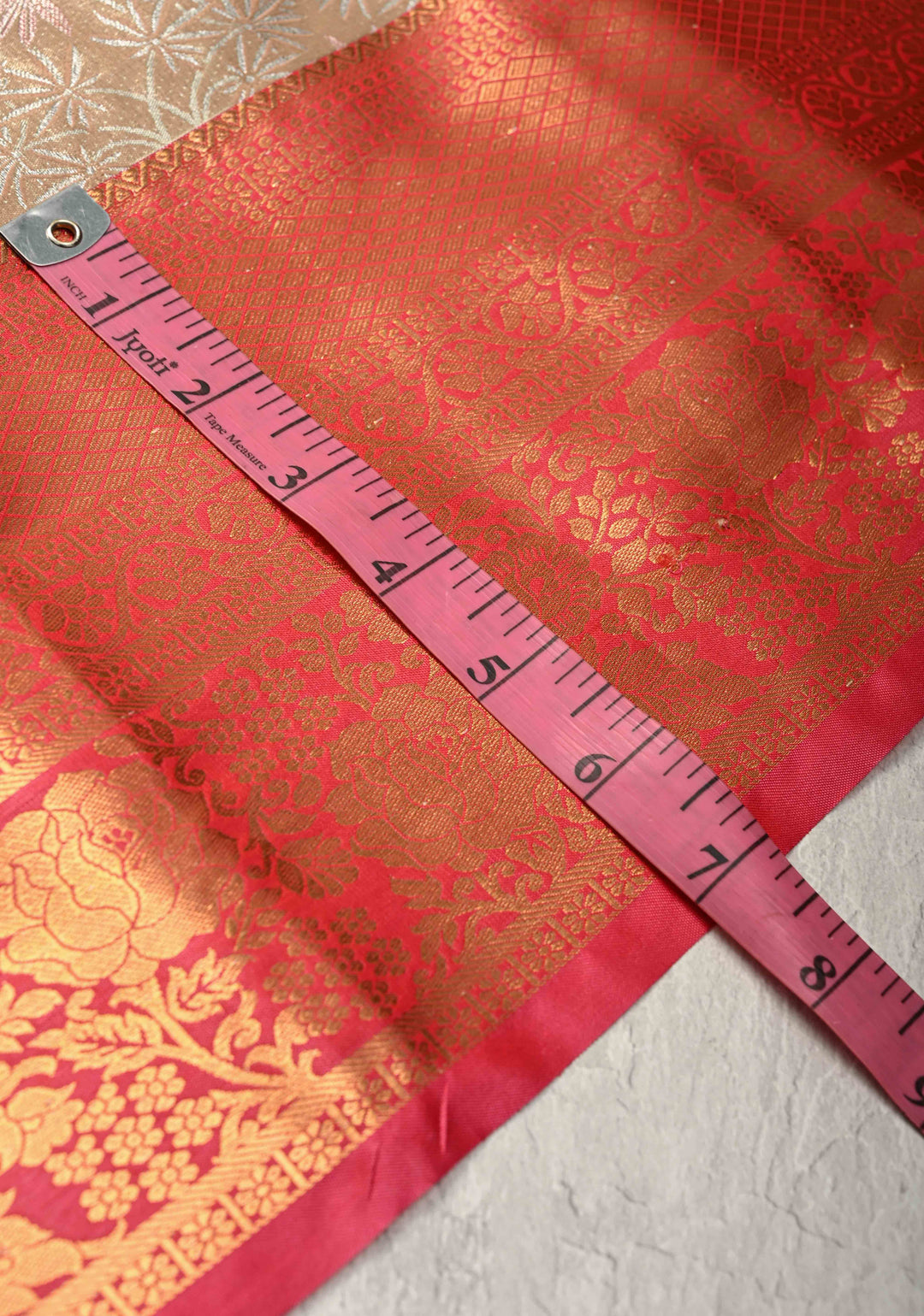 New Gold Kanjivaram Tissue Semi Silk Saree with Meenakari Brocade and Contrast Zari Border