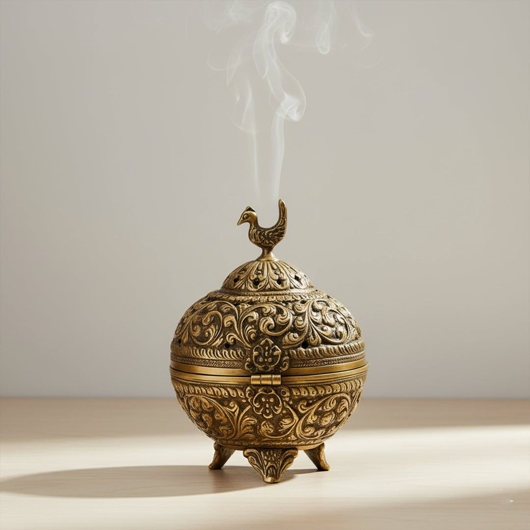 Heritage Brass Dhoop Dani Incense & Loban Burner