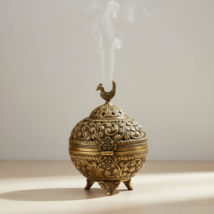 Heritage Brass Dhoop Dani Incense & Loban Burner
