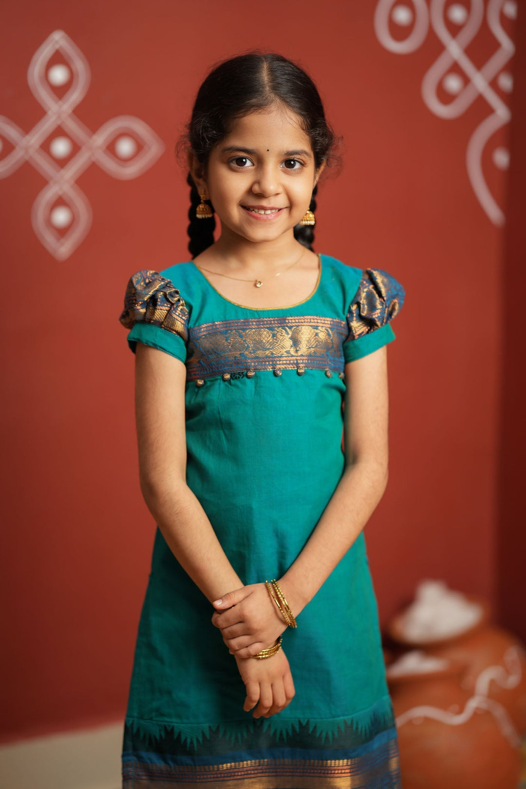 Madhuri Blue Kurti set Mini (Set of 2)  | Made to Order | SHOBITAM