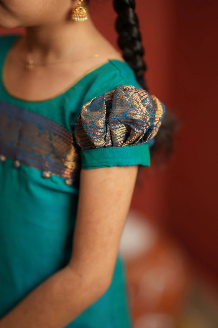 Madhuri Blue Kurti set Mini (Set of 2) | Made To Order