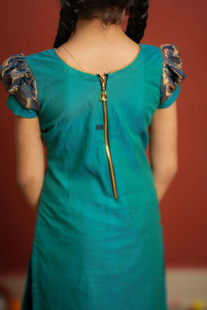 Madhuri Blue Kurti set Mini (Set of 2) | Made To Order