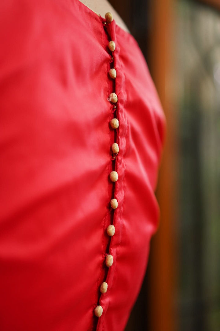Red kanjivaram Silk Blouse with 3/4th Sleeves Mix and Match Blouse for saree, Made to Order