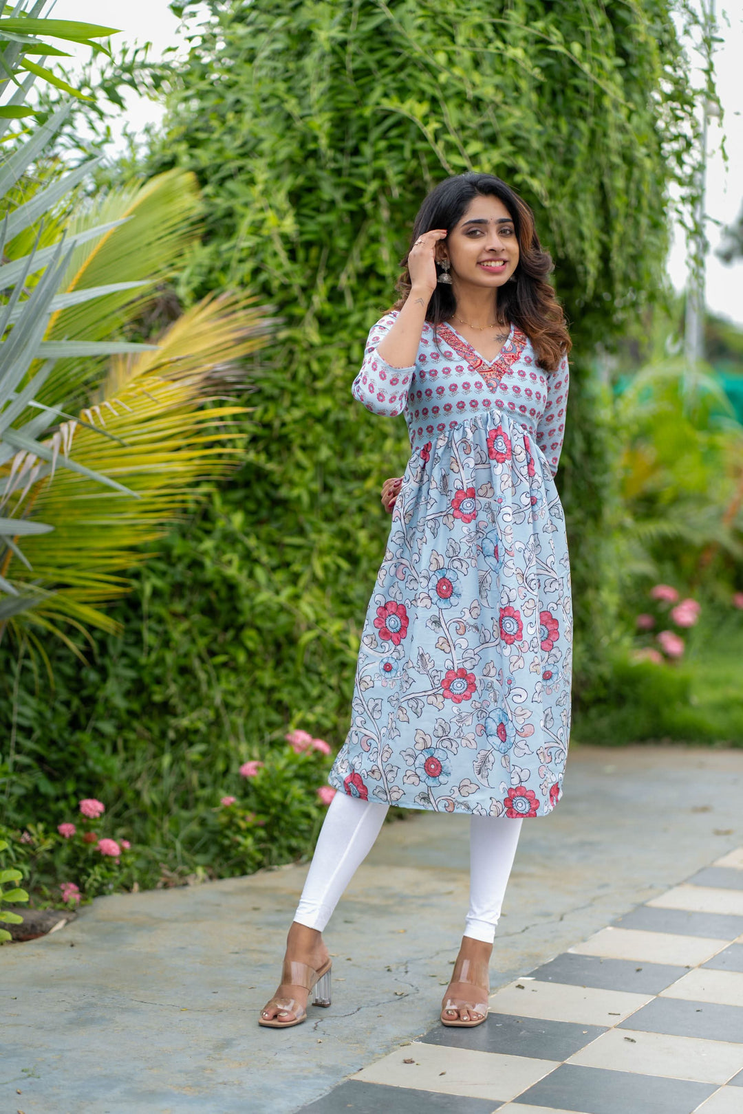Senthamarai Powder Blue Kurti | Made To Order