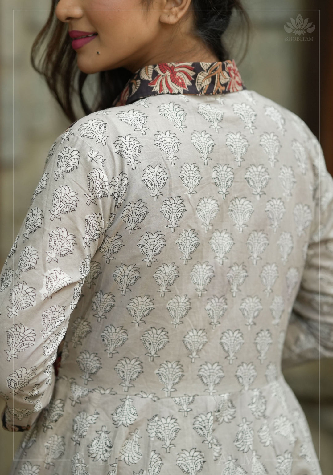Floral Patchwork Flared Jacket in Pure Cambric Cotton | Made To Order