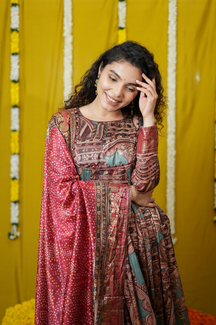Anvi Teal Maxi Dress | Made To Order