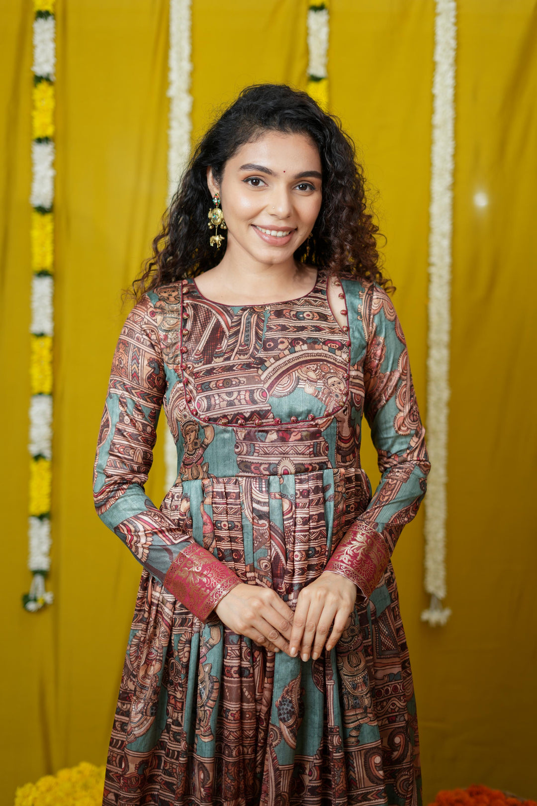 Anvi Teal Maxi Dress | Made To Order