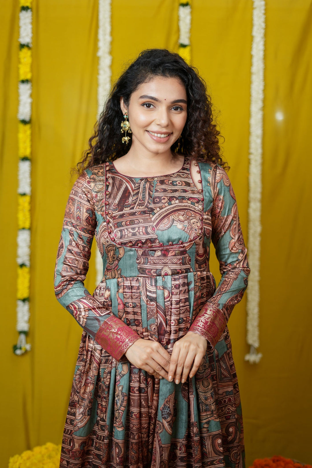 Anvi Teal Maxi Dress (Set of 2) | Made to Order | SHOBITAM