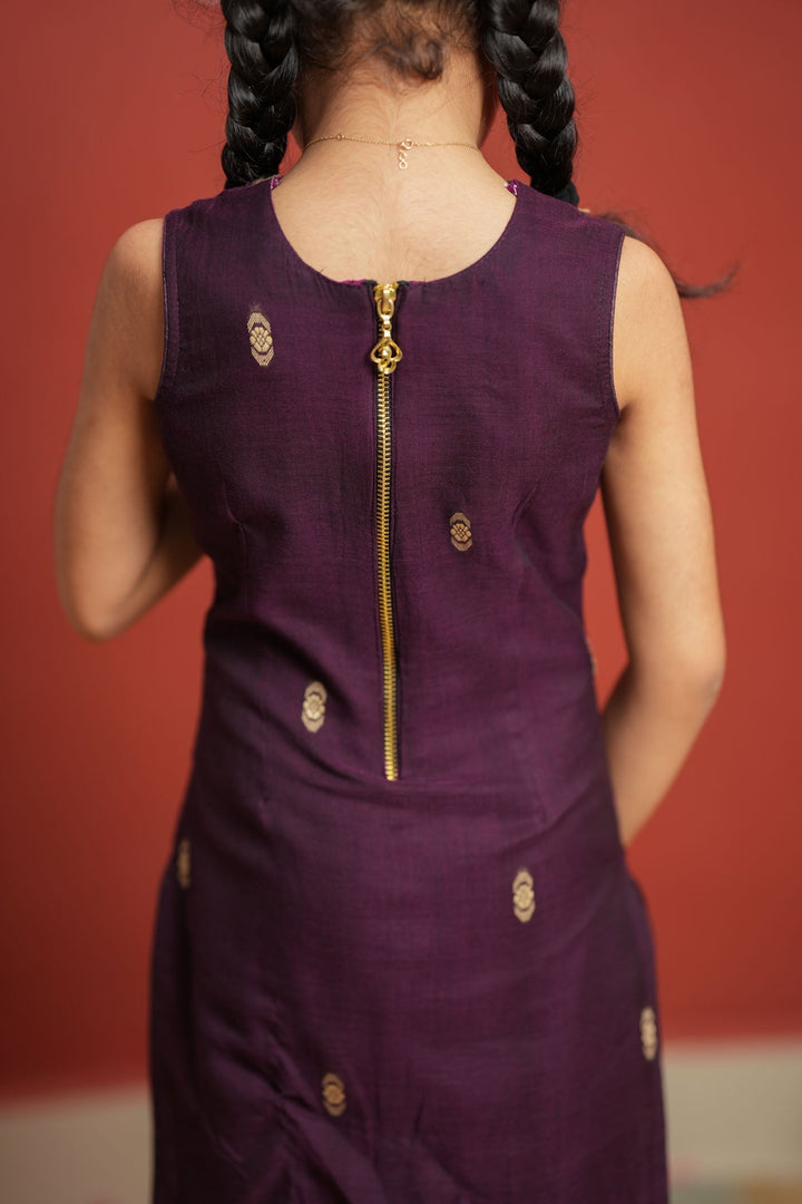 Uthra Wine Kurti set Mini (Set of 2) | Made to Order | SHOBITAM