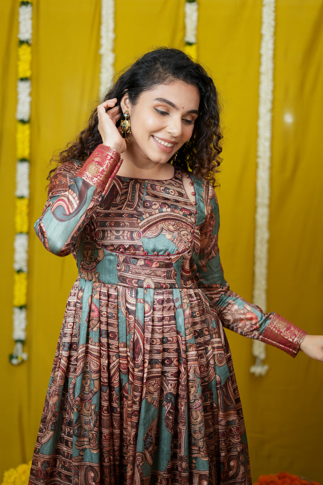 Anvi Teal Maxi Dress | Made To Order