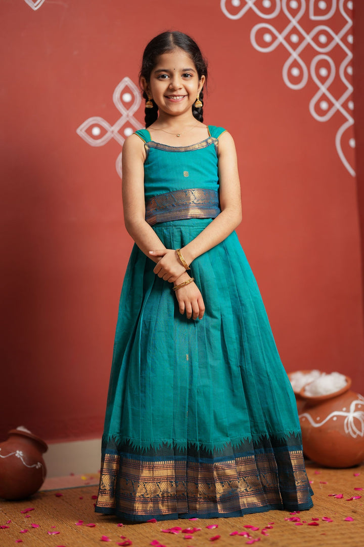 Madhuri Blue Lehenga Mini (Set of 2) | Made to Order | SHOBITAM
