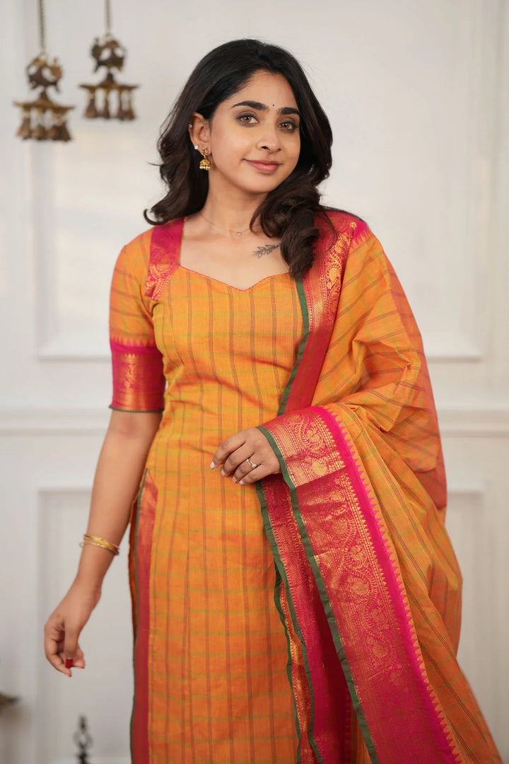 Samaira Yellow Kurti Set (Set of 2)|Made To Order