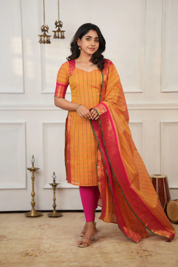 Samaira Yellow Kurti Set (Set of 2)|Made To Order