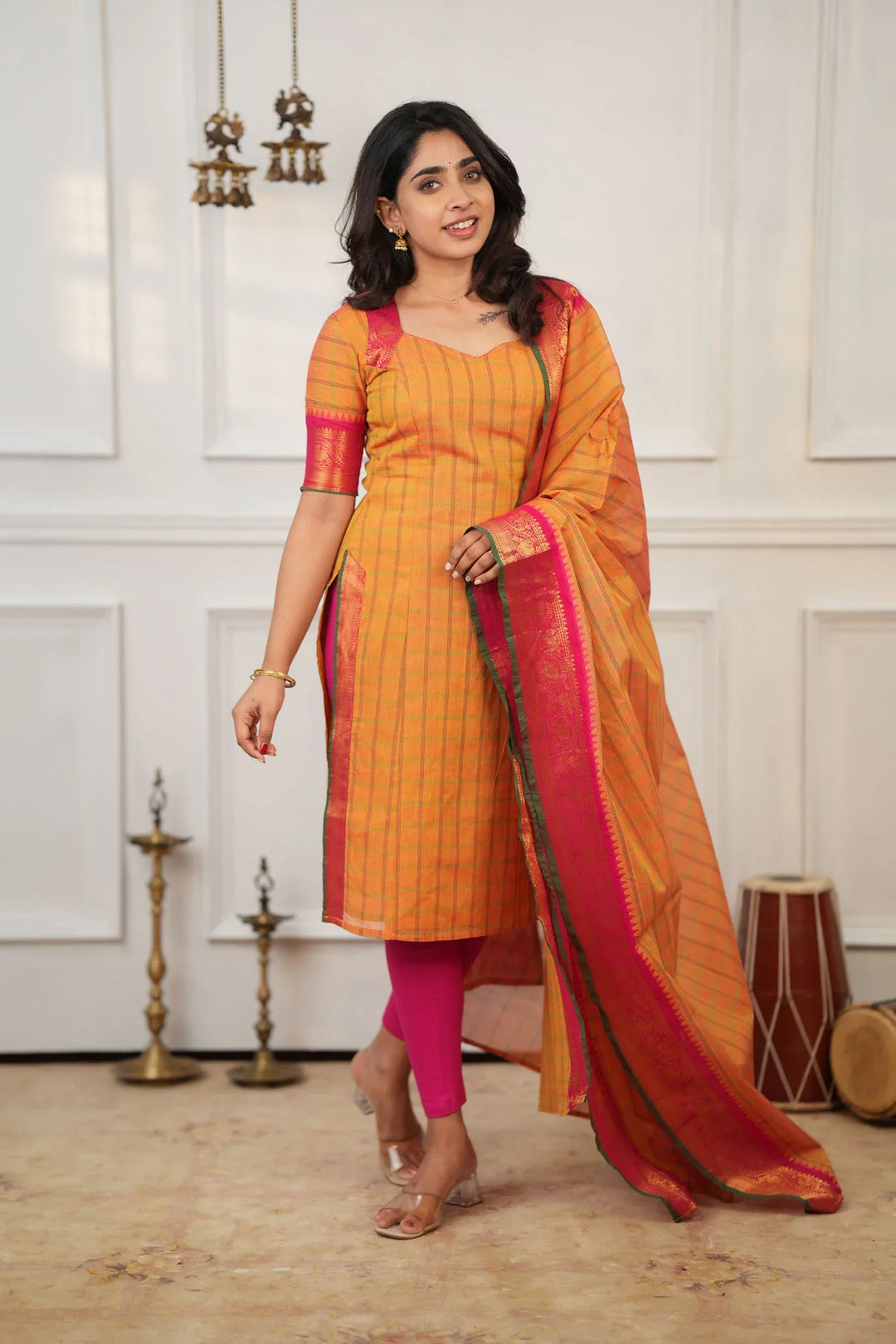 Samaira Yellow Kurti Set (Set of 2)|Made To Order