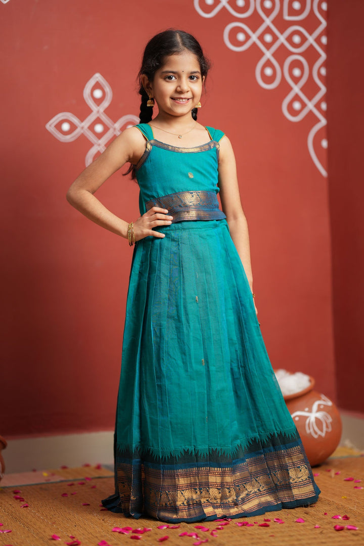 Madhuri Blue Lehenga Mini (Set of 2) | Made to Order | SHOBITAM