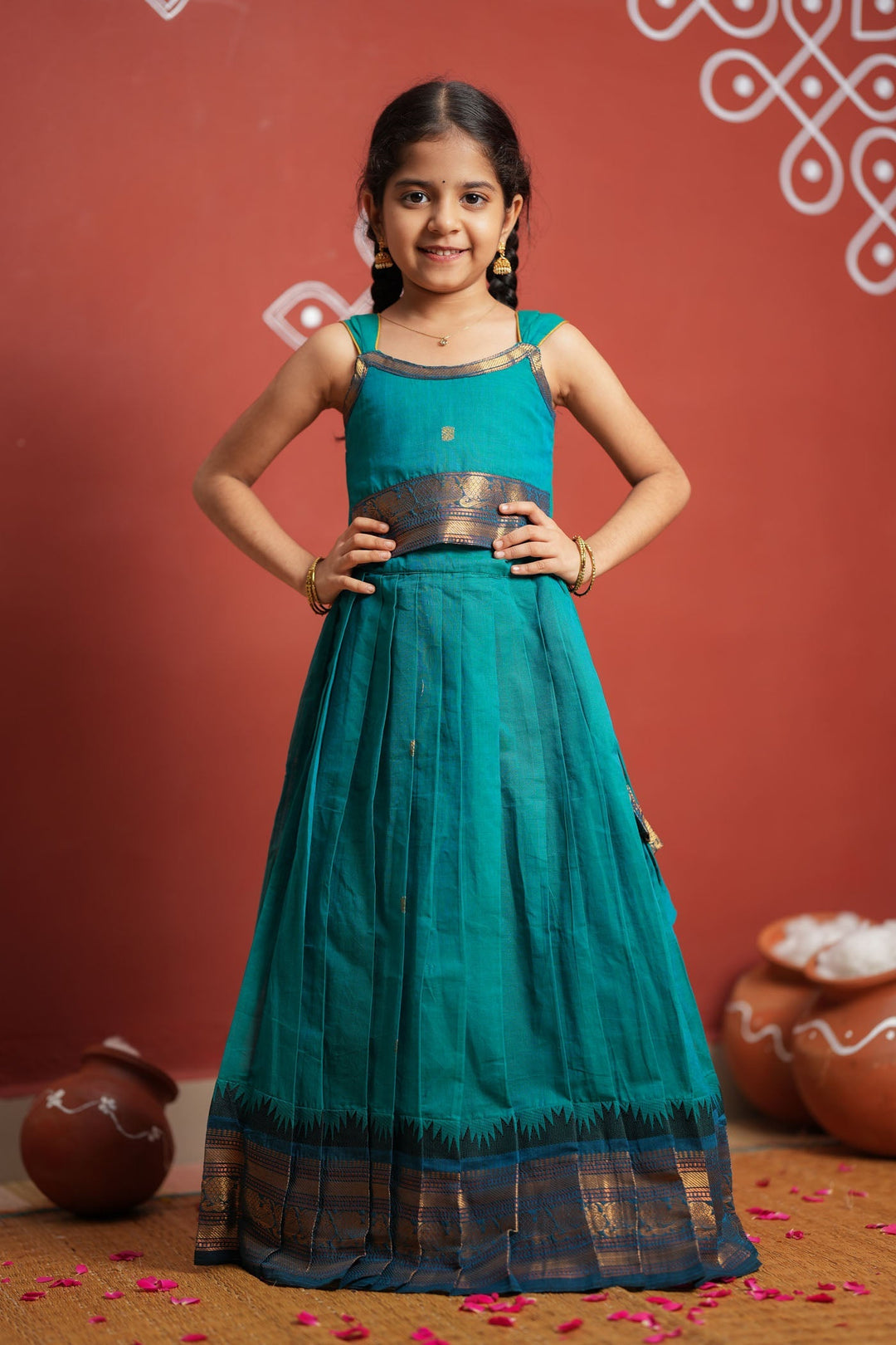 Madhuri Blue Lehenga Mini (Set of 2) | Made to Order | SHOBITAM