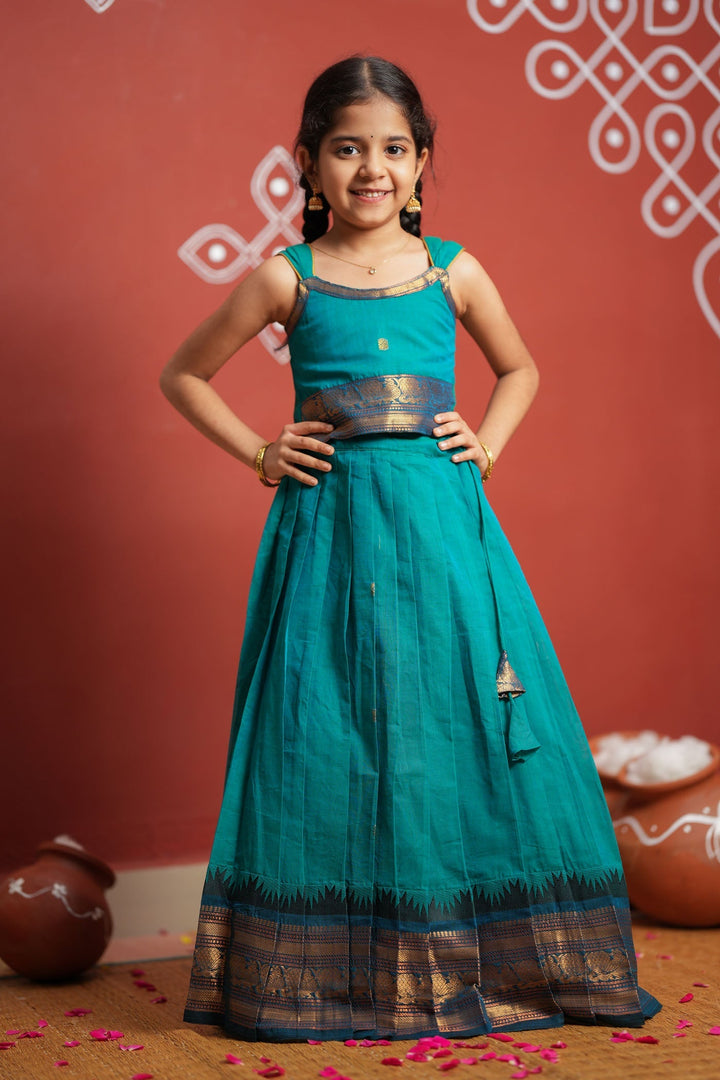 Madhuri Blue Lehenga Mini (Set of 2) | Made to Order | SHOBITAM