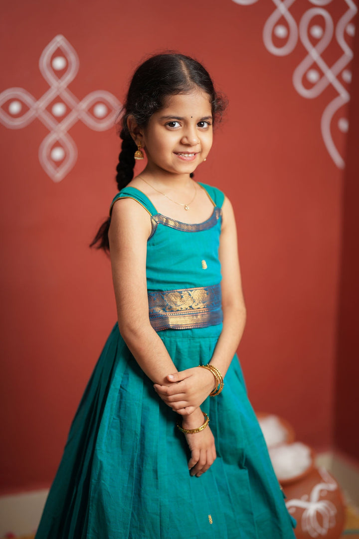 Madhuri Blue Lehenga Mini (Set of 2) | Made to Order | SHOBITAM