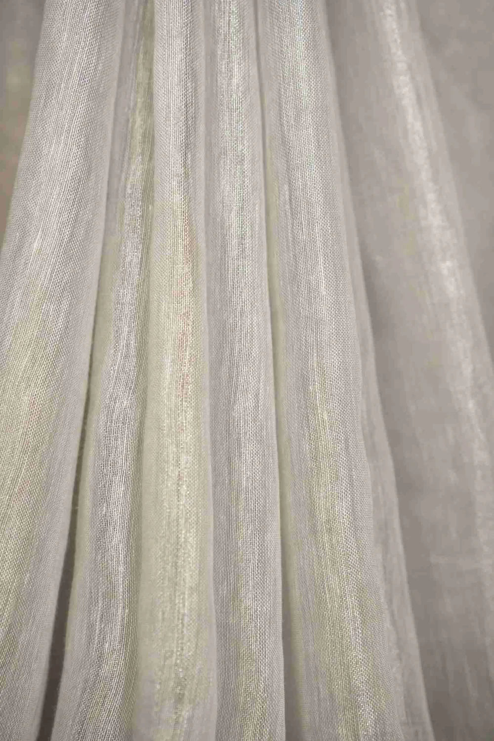 Gray Handloom Bhagalpuri Linen Silk with Cut Work , Mirror & Moti Embroidered Wrap In 1 Minute Saree