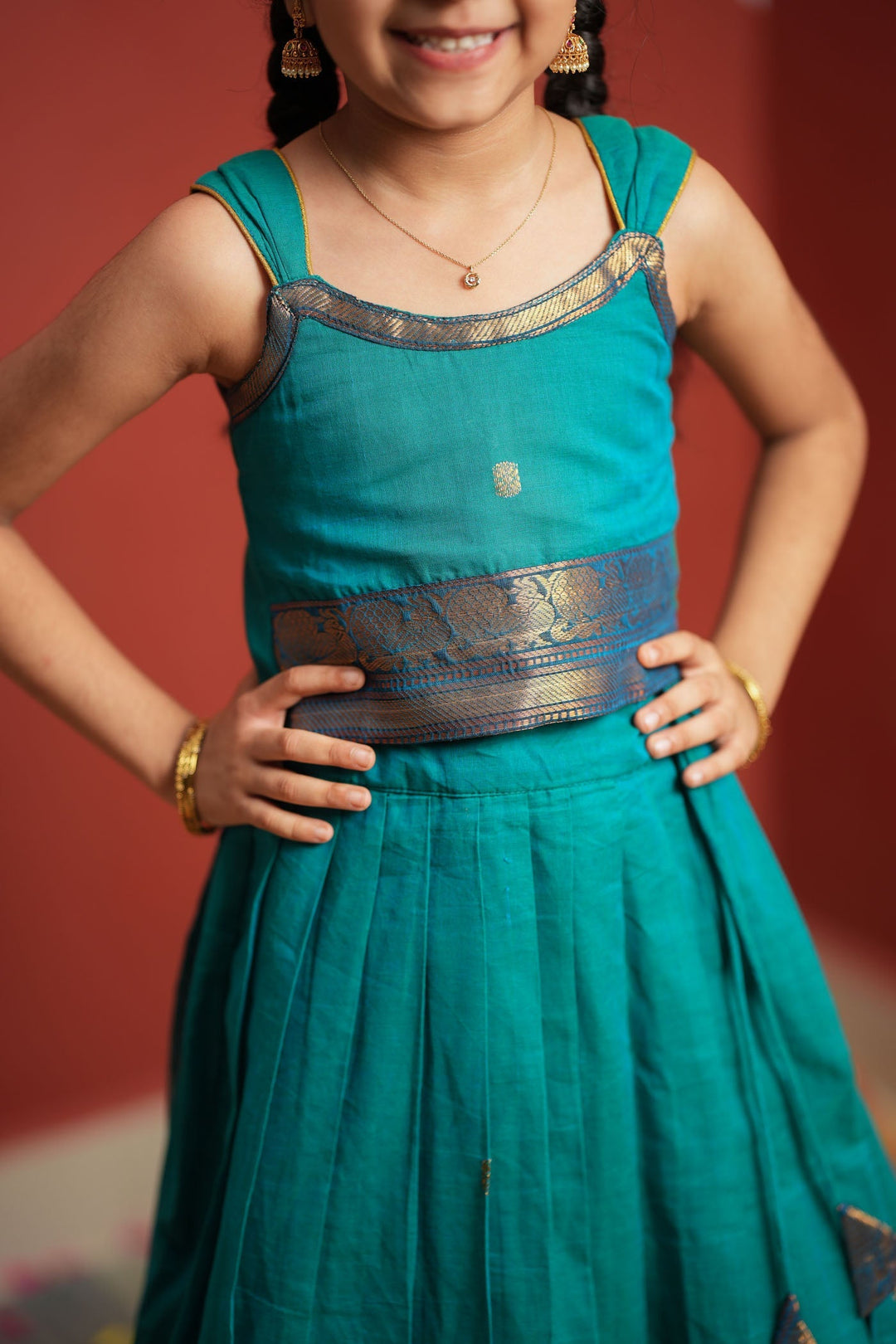 Madhuri Blue Lehenga Mini (Set of 2) | Made to Order | SHOBITAM