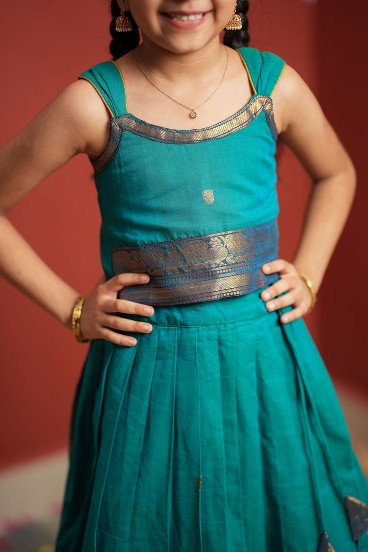 Madhuri Blue Lehenga Mini (Set of 2) | Made to Order | SHOBITAM