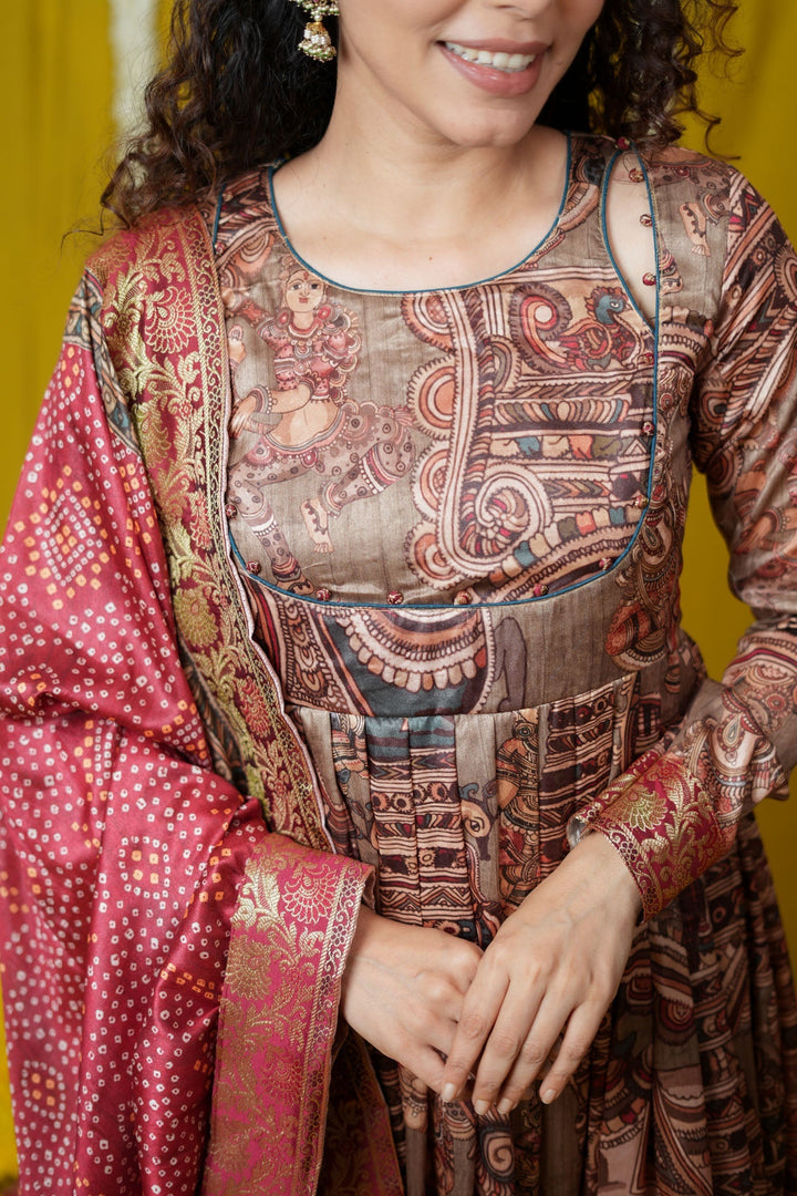 Anvi Grey Maxi Dress (Set of 2) | Made to Order | SHOBITAM