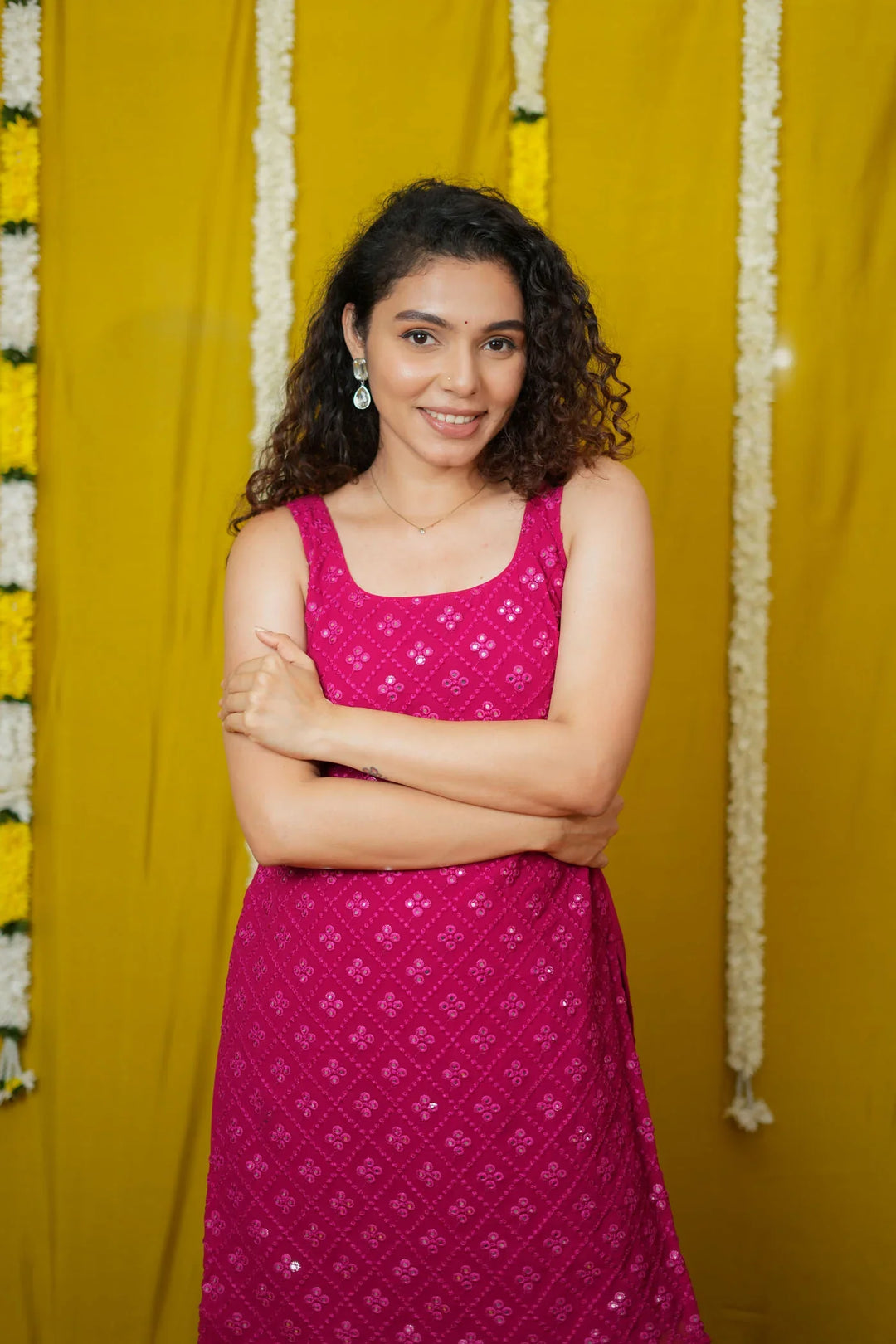 Isai Pink Kurti with Sharara | Made To Order