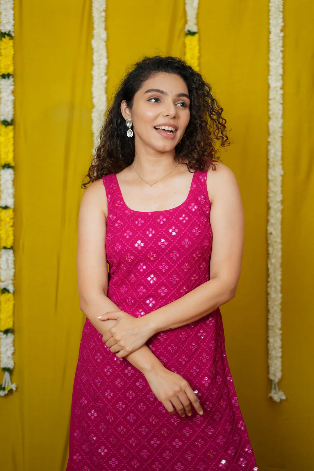 Isai Pink Kurti with Sharara | Made To Order