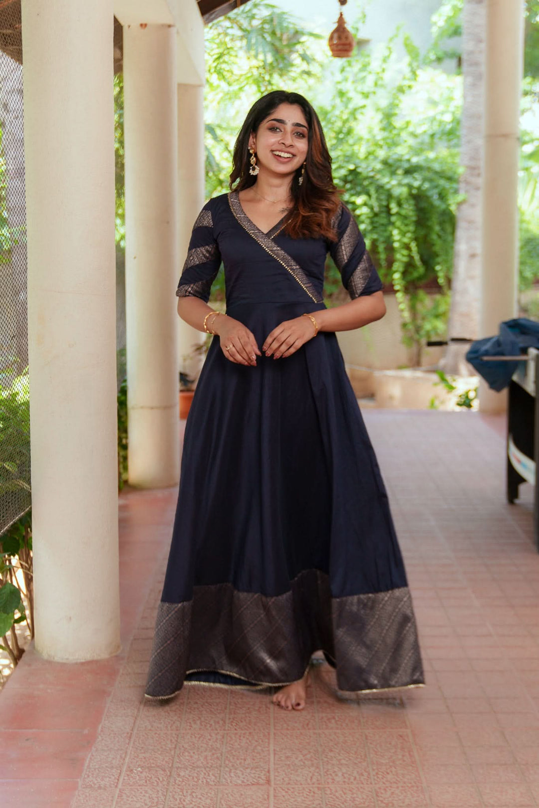 Anjana Navy Blue Dress | Made To Order