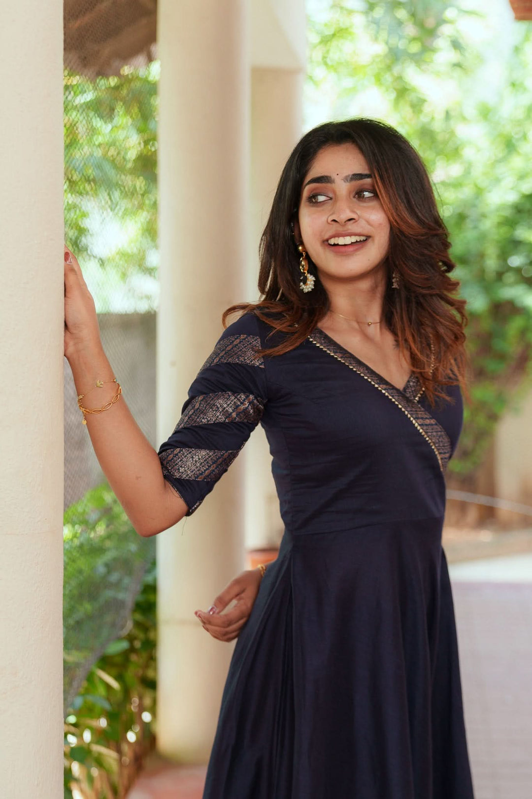 Anjana Navy Blue Dress | Made To Order