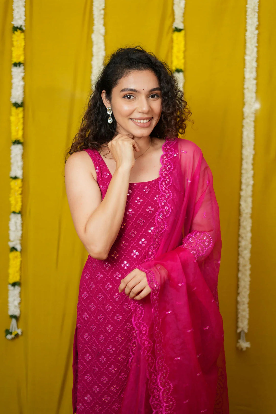 Isai Pink Kurti with Sharara | Made To Order