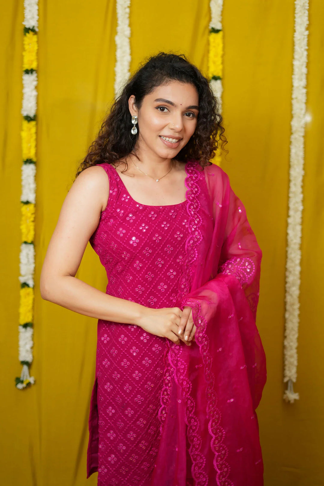 Isai Pink Kurti with Sharara | Made To Order